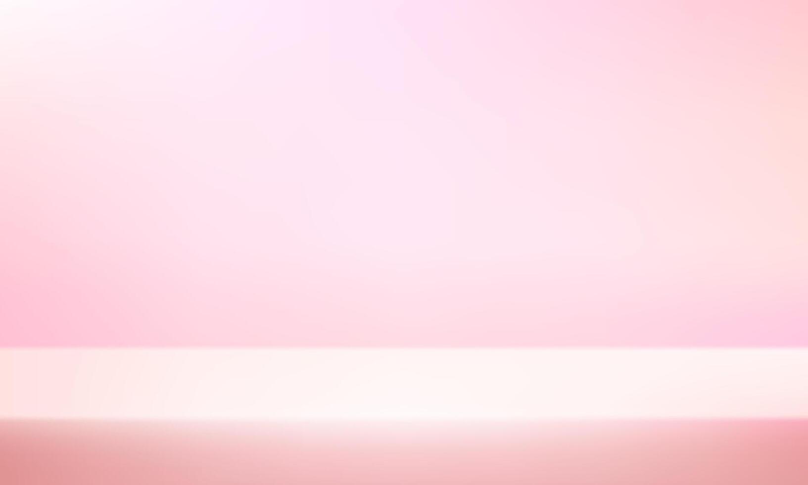 Pink background. Minimal 3d shelf. Abstract wallpaper design with copy space to display your products. illustration. vector