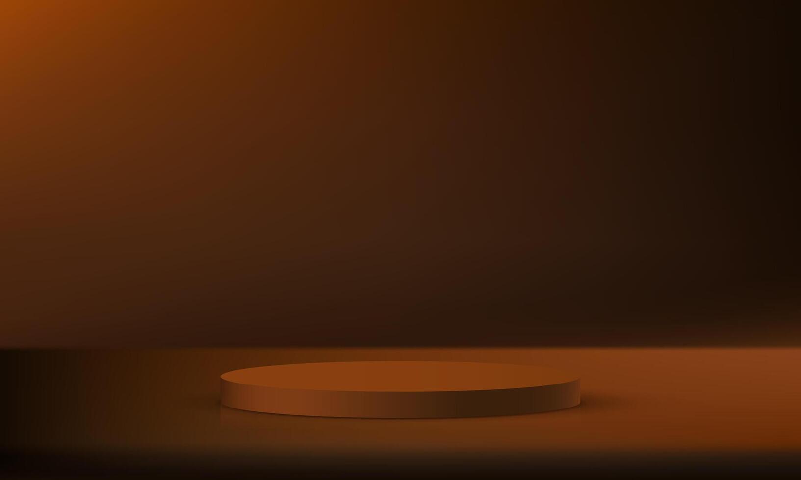 Dark brown background 3d with podium. Modern Product Display Mockup for Showroom Showcase. illustration. vector
