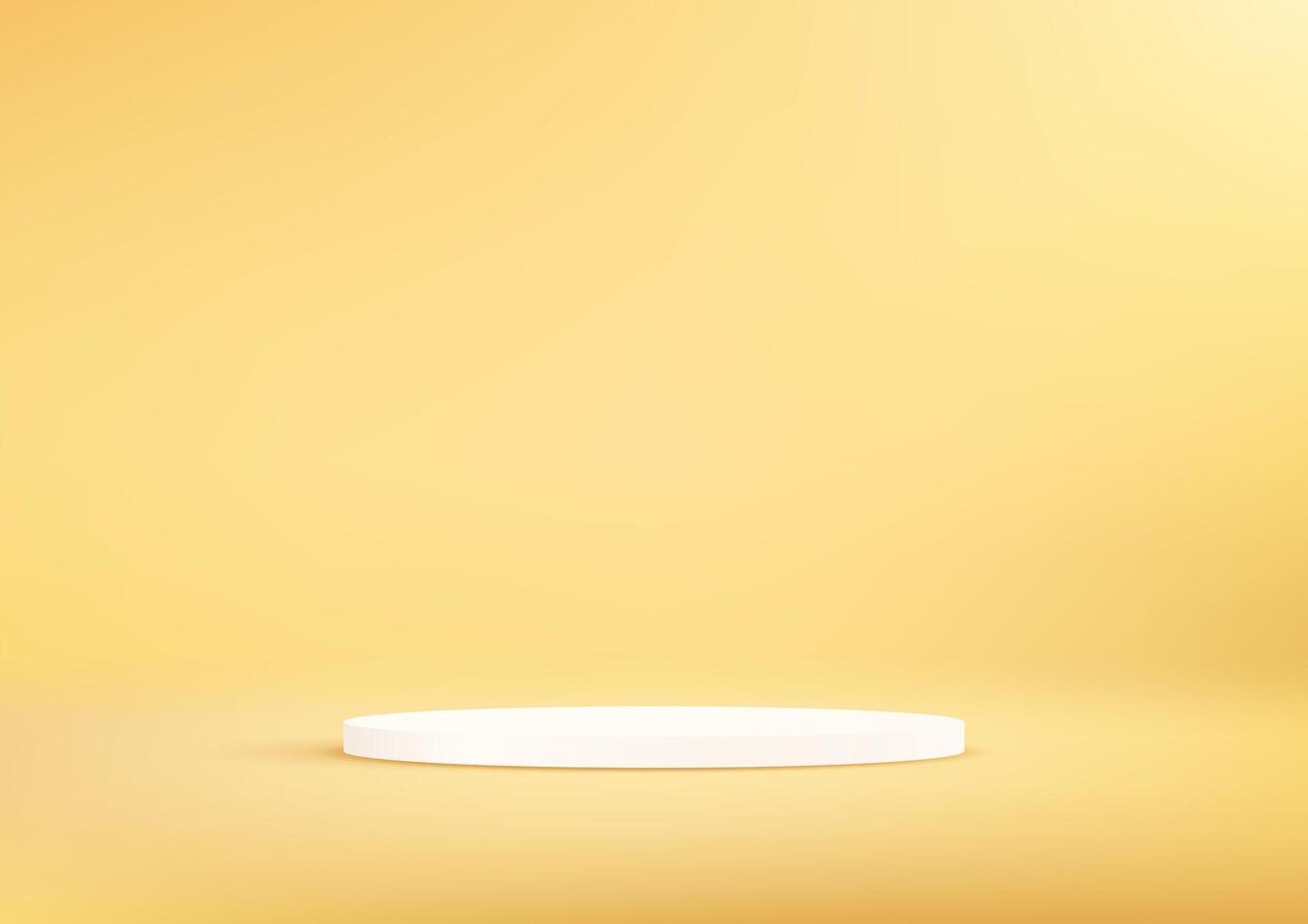 Abstract wallpaper design with copy space to display your products. Pastel yellow background 3d with white podium Space for selling products on the website. illustration. vector