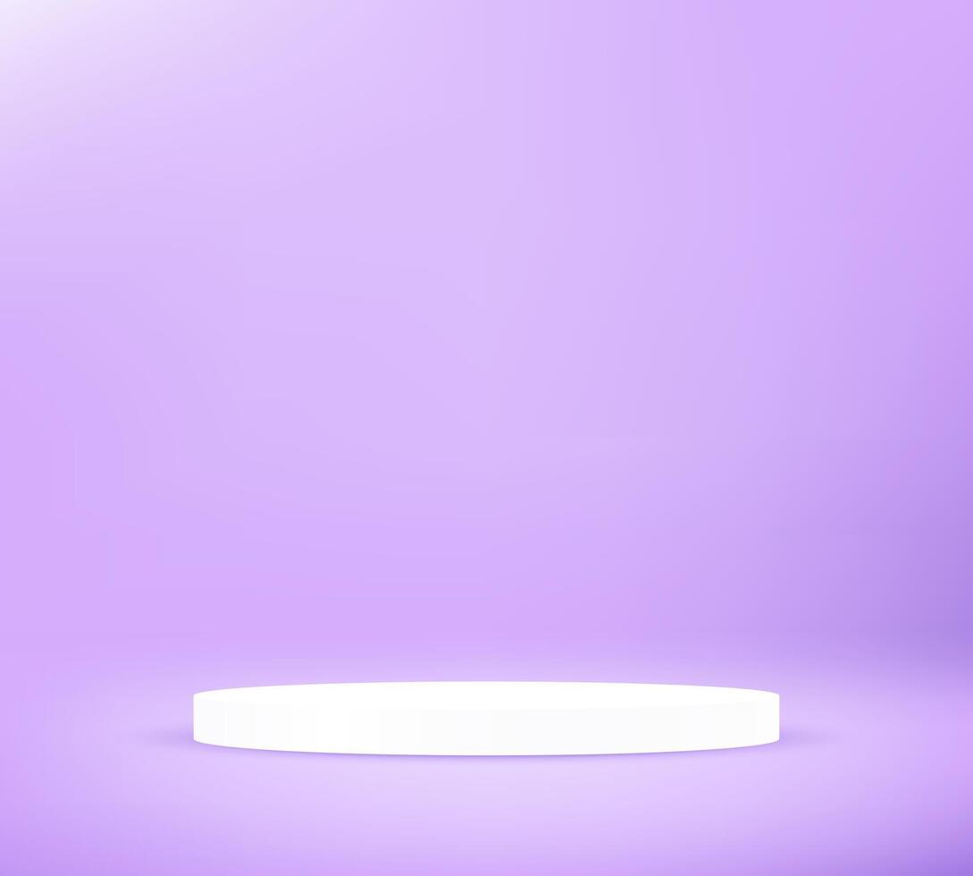 Pastel Purple background 3d with white podium. Empty room with light effect. Space for selling products on the website. illustration. vector