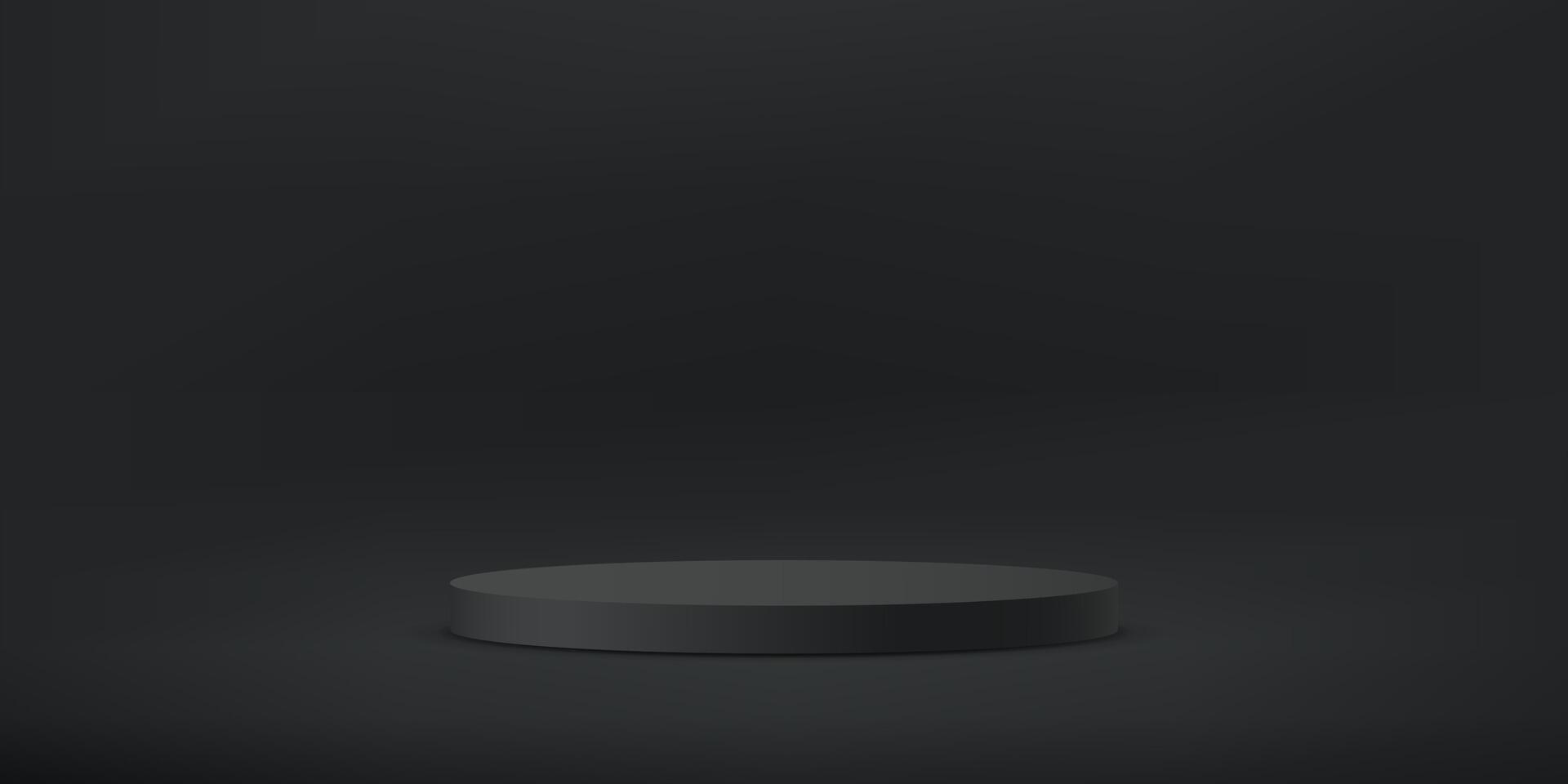 Black background 3d with podium. Black podium. 3D podium background. Modern Product Display Mockup for Showroom Showcase. illustration vector