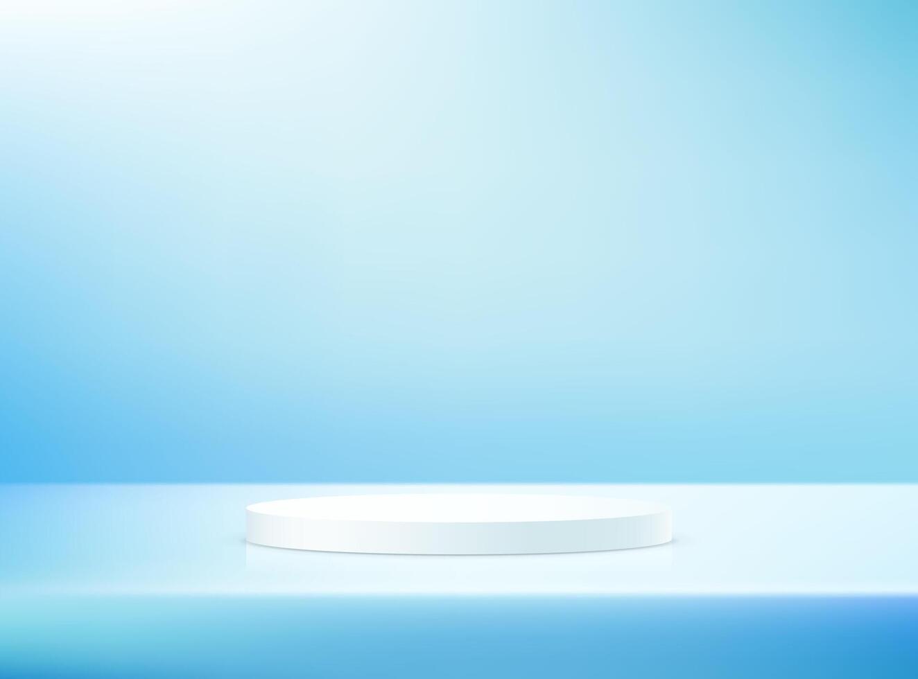 Blue background 3d with white podium. Empty blue studio room background. Space for selling products on the website. Minimal wall scene mockup display demonstration. illustration. vector