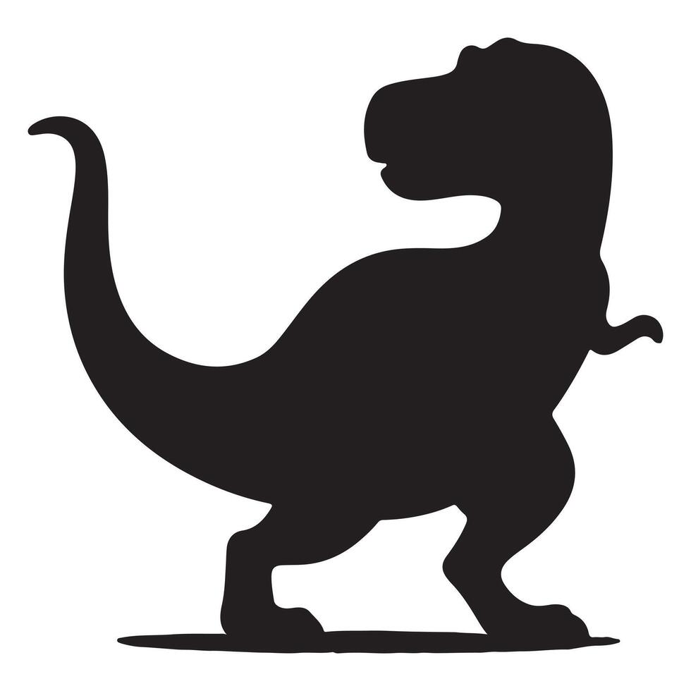 Simple black dinosaur silhouette perfect for educational illustrations and children's design projects vector
