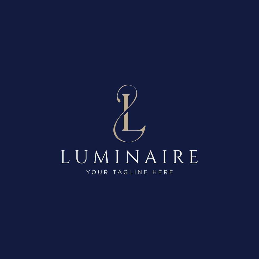 gold letter L logo design vector