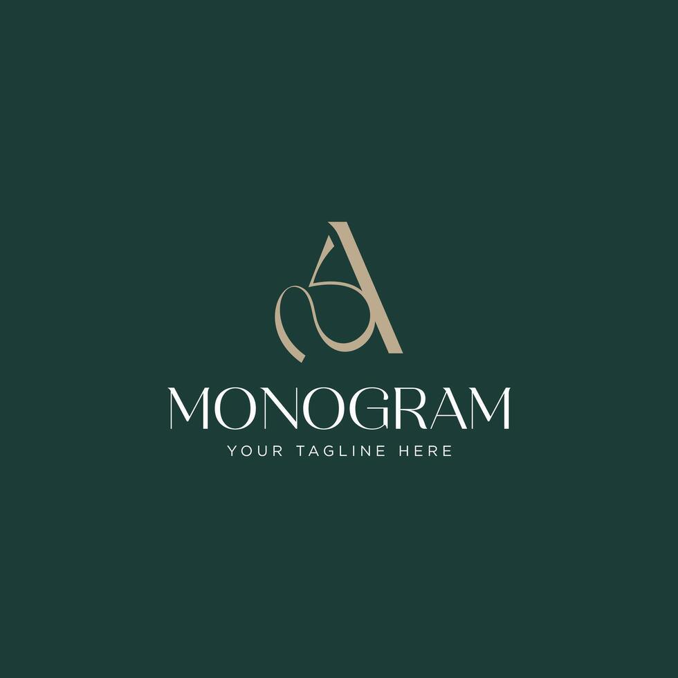 initial A luxury beauty logo vector