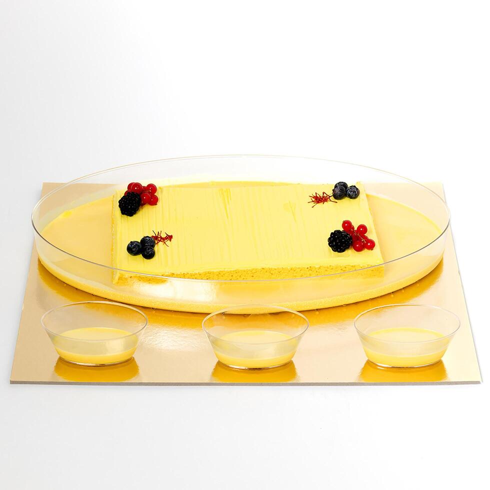 Plain cake design with fruits photo