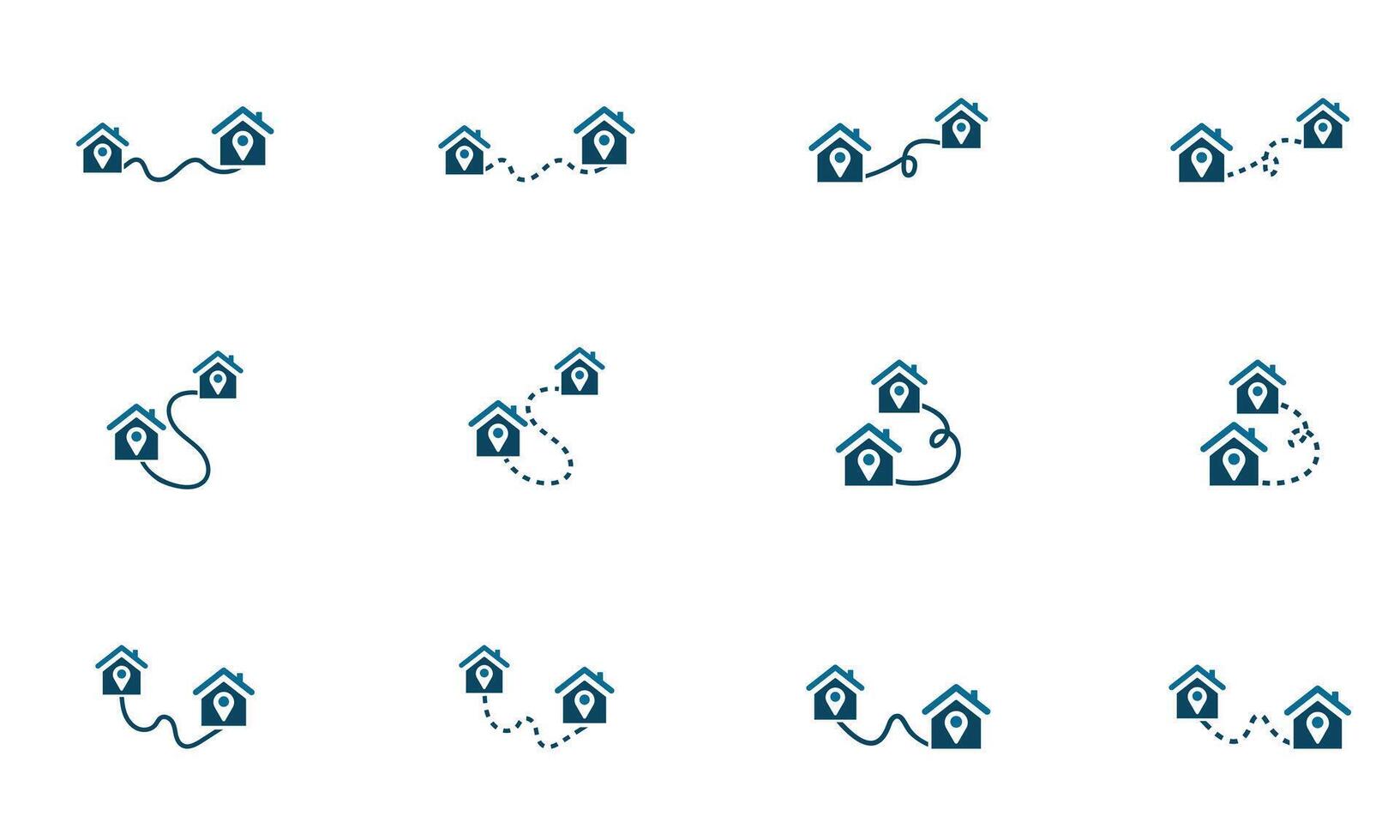 Minimalist Map Pin Icons for Navigation and GPS Apps vector