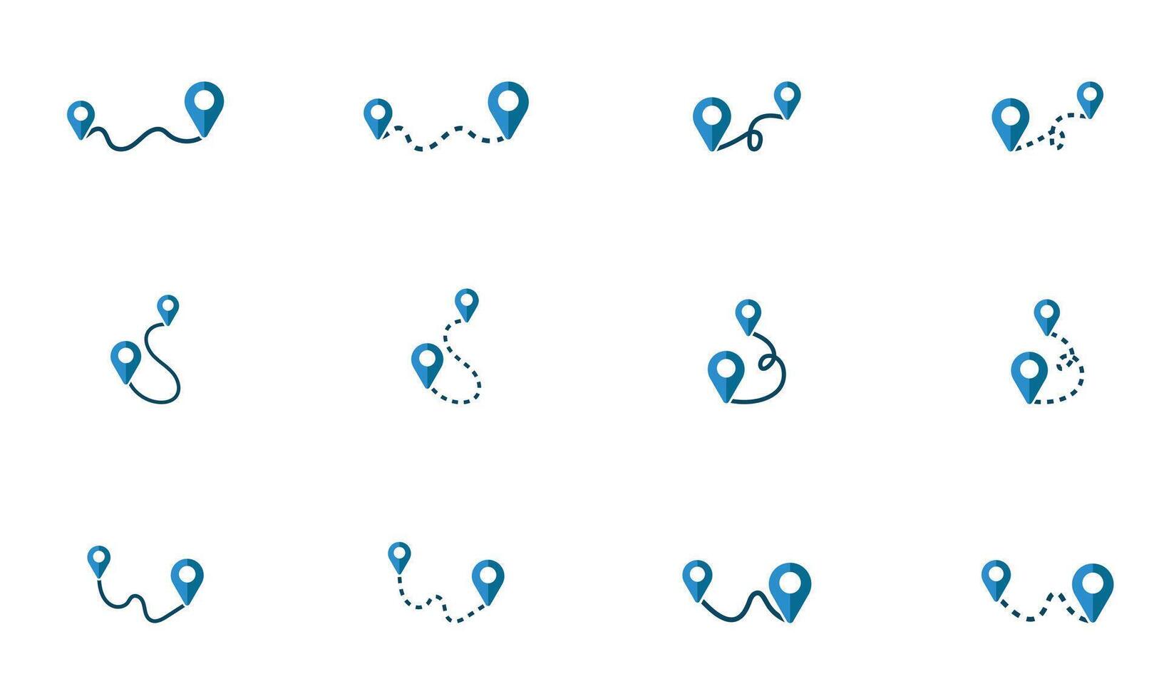Flat Location Marker Icons for Travel and Map UI vector