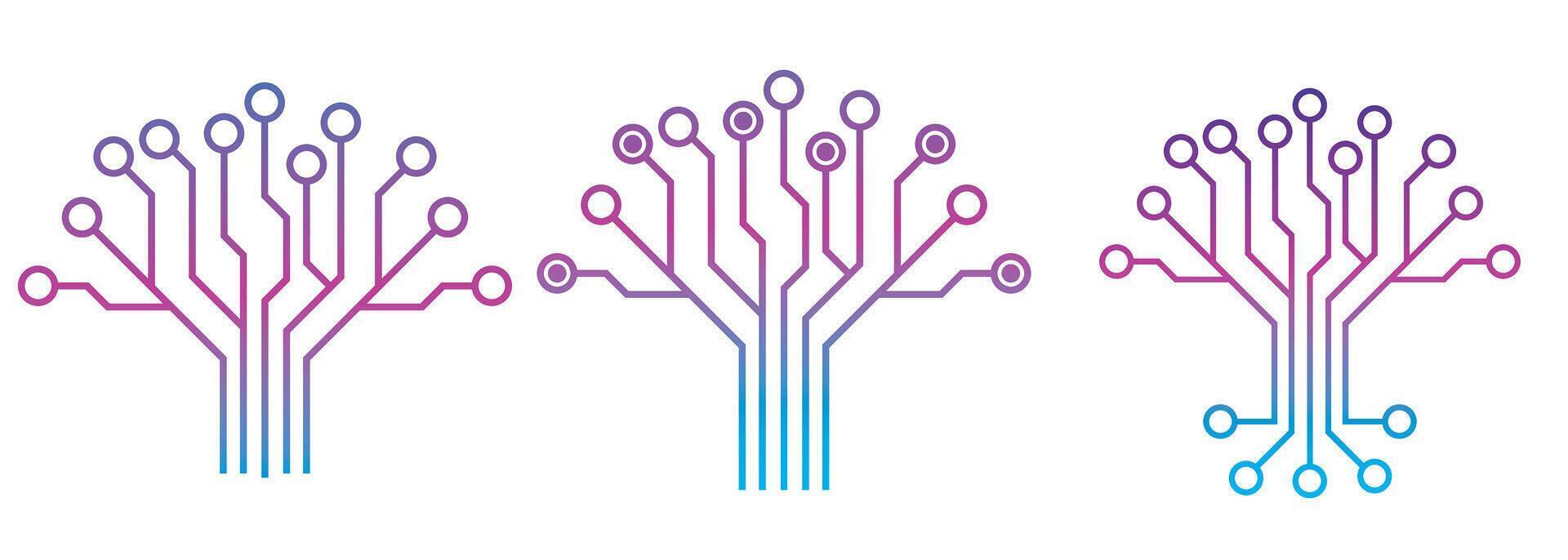 Abstract Digital Circuit Tree vector