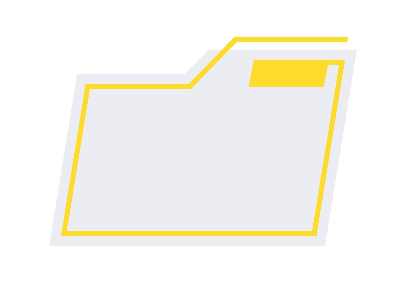 Minimal Yellow Folder Graphic. User Interface. Abstract Yellow File Folder Illustration. vector