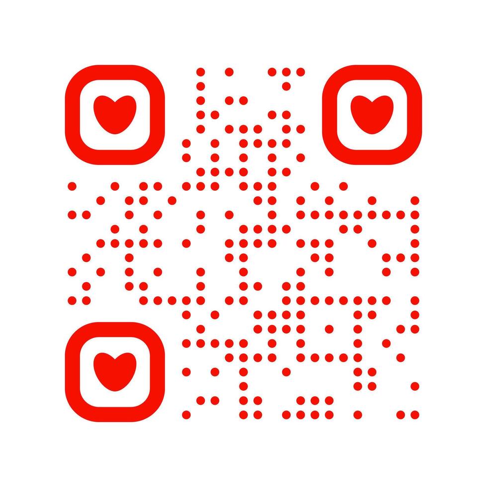 QR code. Abstract template. Red color. Flat design for logo, sticker, template. illustration vector