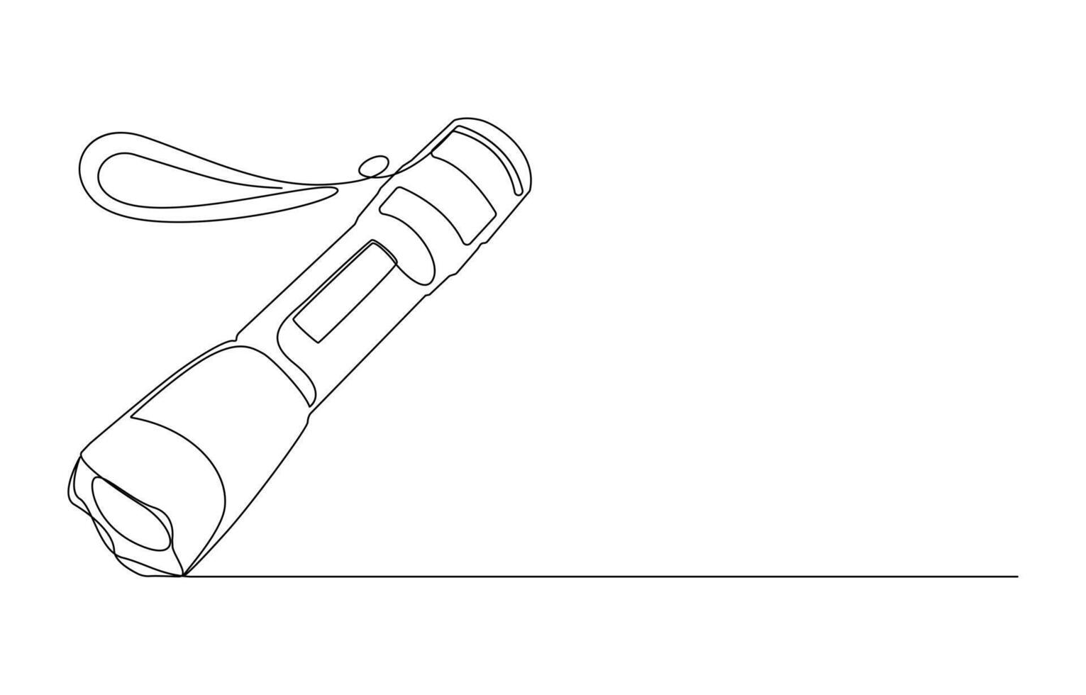 Continuous Line art Drawing of a Flashlight vector