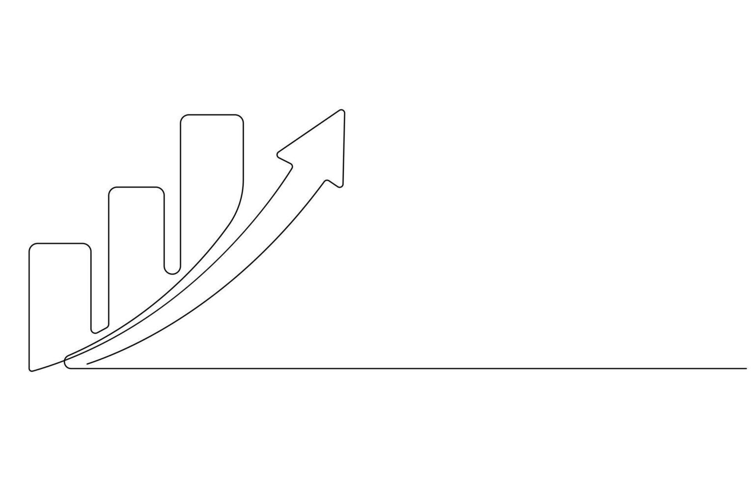 increasing up arrow bar graph sign Business financial analytics and sales growth vector