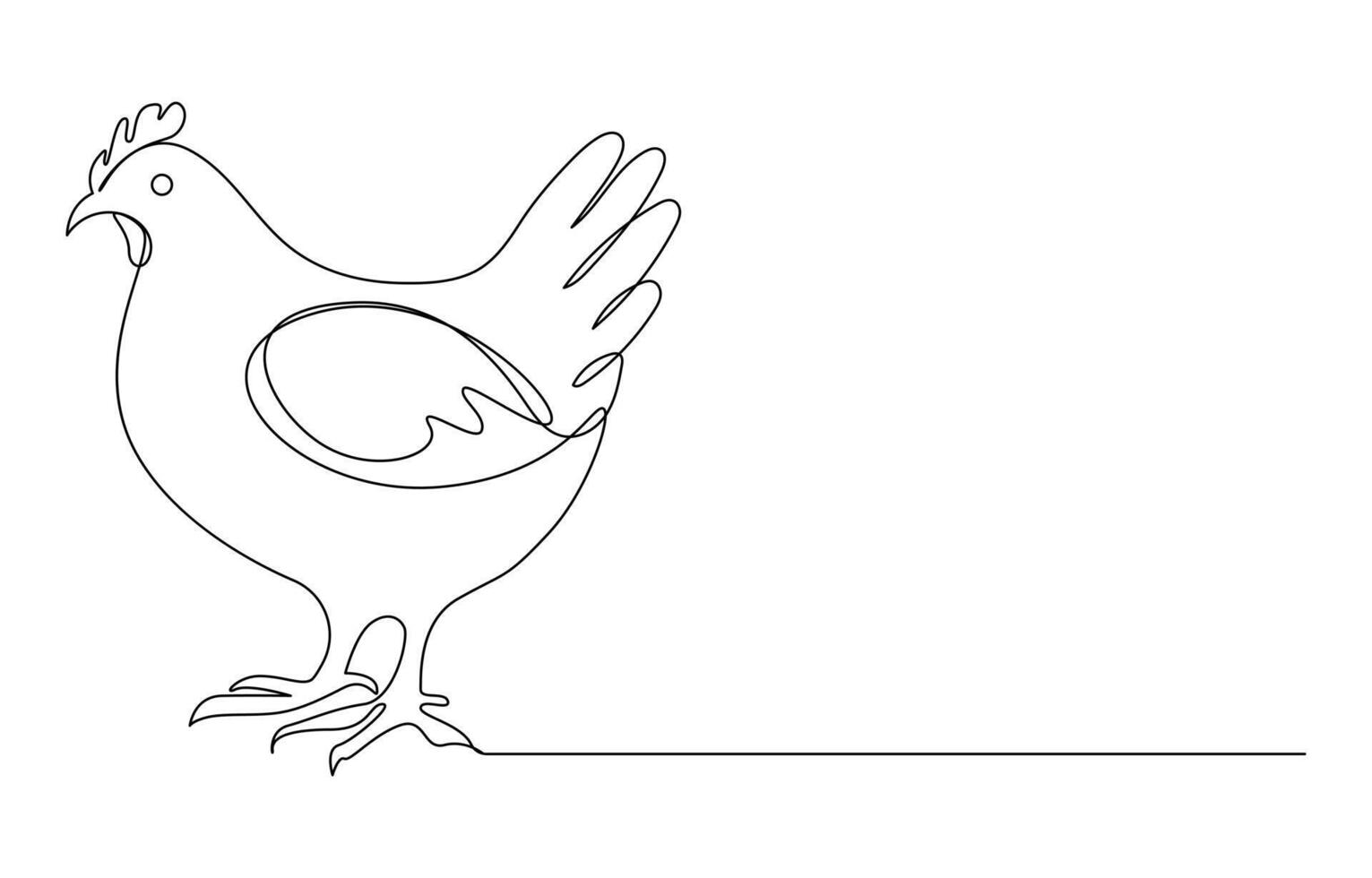 Single Line Depicting a Chicken in Profile vector