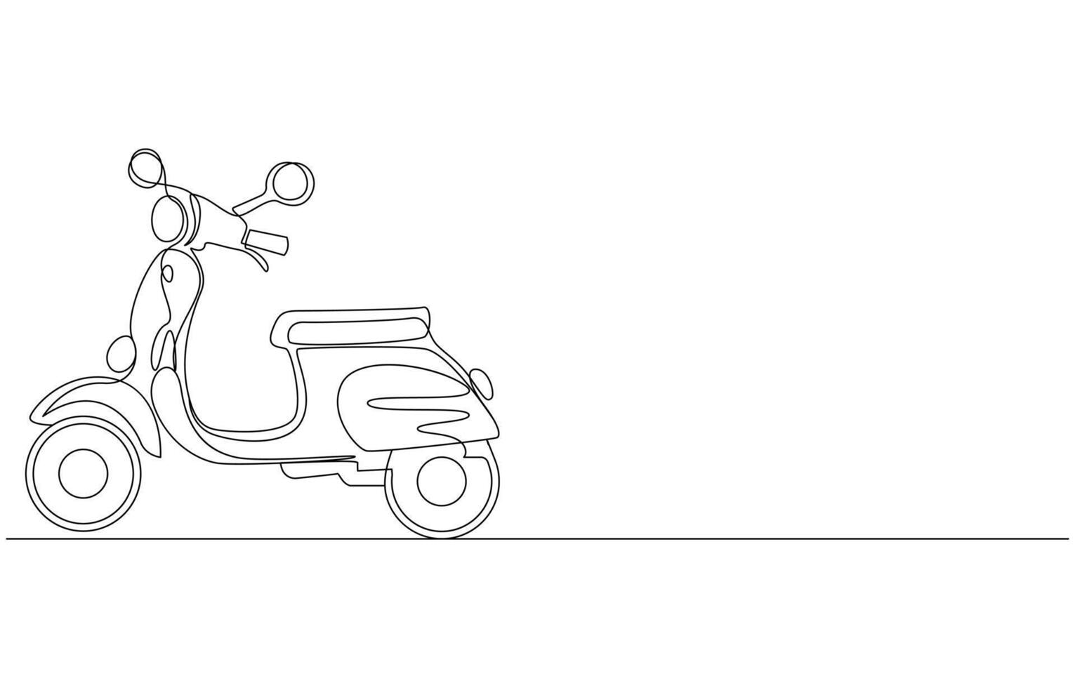 Line art Drawing of a Classic Vespa Scooter vector
