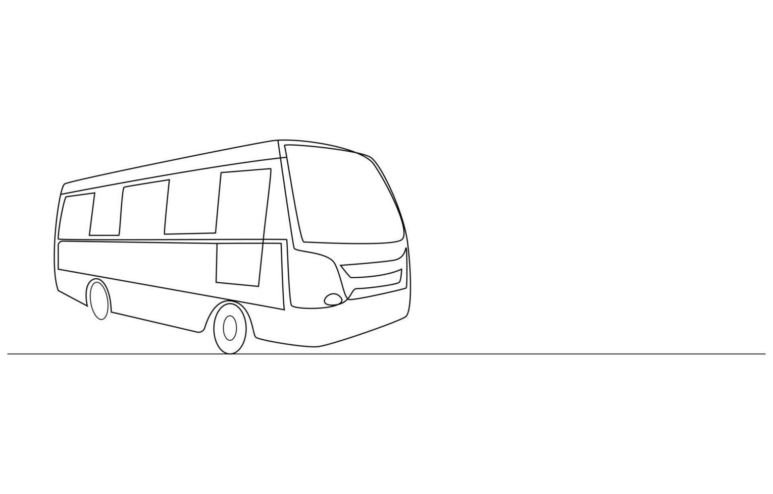 Continuous Line Drawing of a Minibus vector