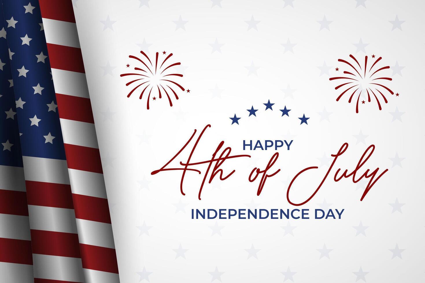 Happy 4th of July US Independence Day Banner Background With Flag And Fireworks. vector