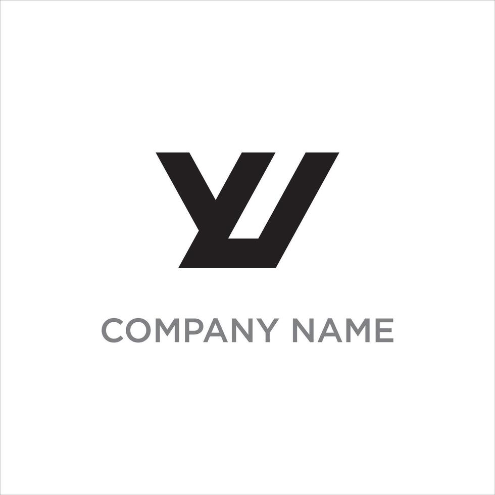 A bold black abstract logo featuring stylized, interconnected letters that resemble a combination of Y and U or V and W, conveying modern design and unity. vector