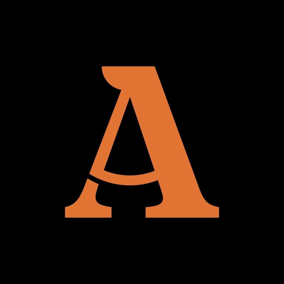 A bold orange letter A logo with a classic serif-like style and a unique cutout in the lower left, conveying tradition, strength, or architectural influence. vector