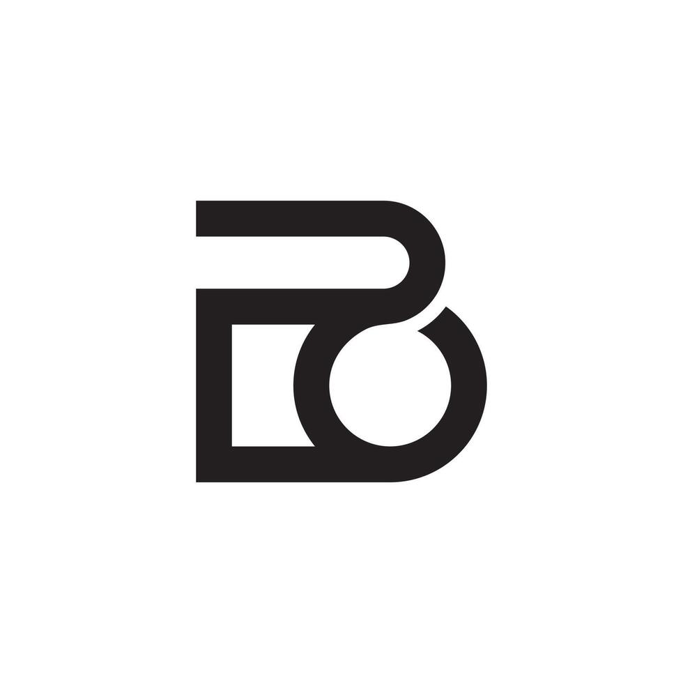 A bold black logo featuring stylized, interconnected letters that resemble a combination of P and B, or B and O, creating a modern and flowing emblem. vector