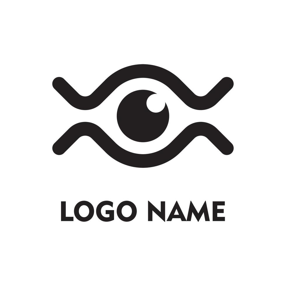 A stylized black eye logo with wavy lines above and below, suggesting observation, flow, or digital security. vector