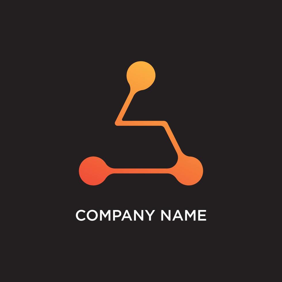 A modern abstract logo featuring three interconnected orange dots forming a stylized zigzag or S-shape, representing connection, data flow, or a network. vector