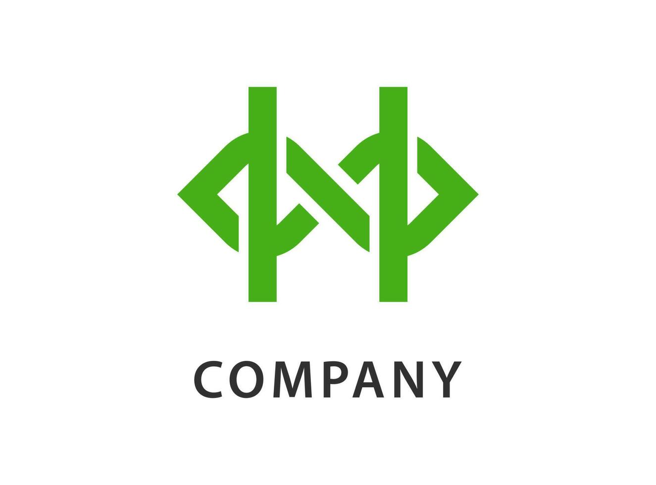 An abstract, symmetrical logo featuring a bold, vibrant green design on a white background. vector