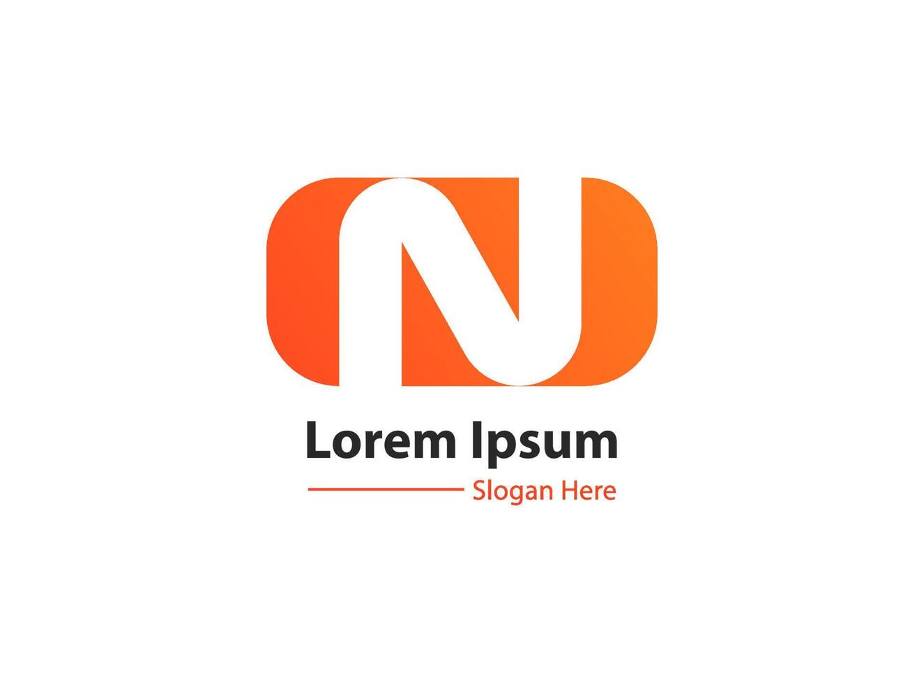 A bold orange logo featuring a negative space stylized white letter N within a rounded rectangular shape, conveying modernity and innovation. vector