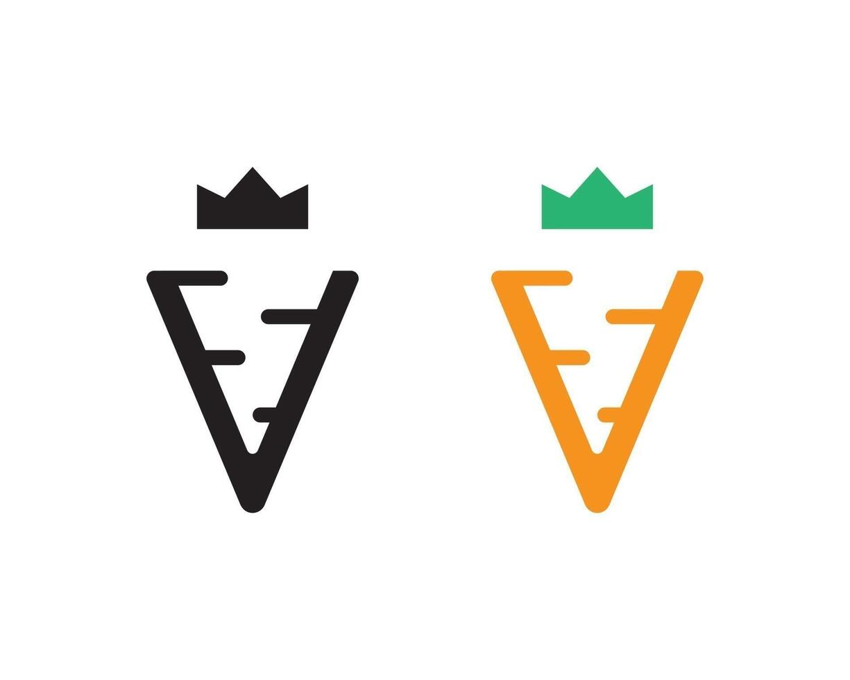 Two minimalist carrot icons, one in black and one in orange with a green top, both featuring internal horizontal lines, ideal for healthy eating or fresh produce themes. vector