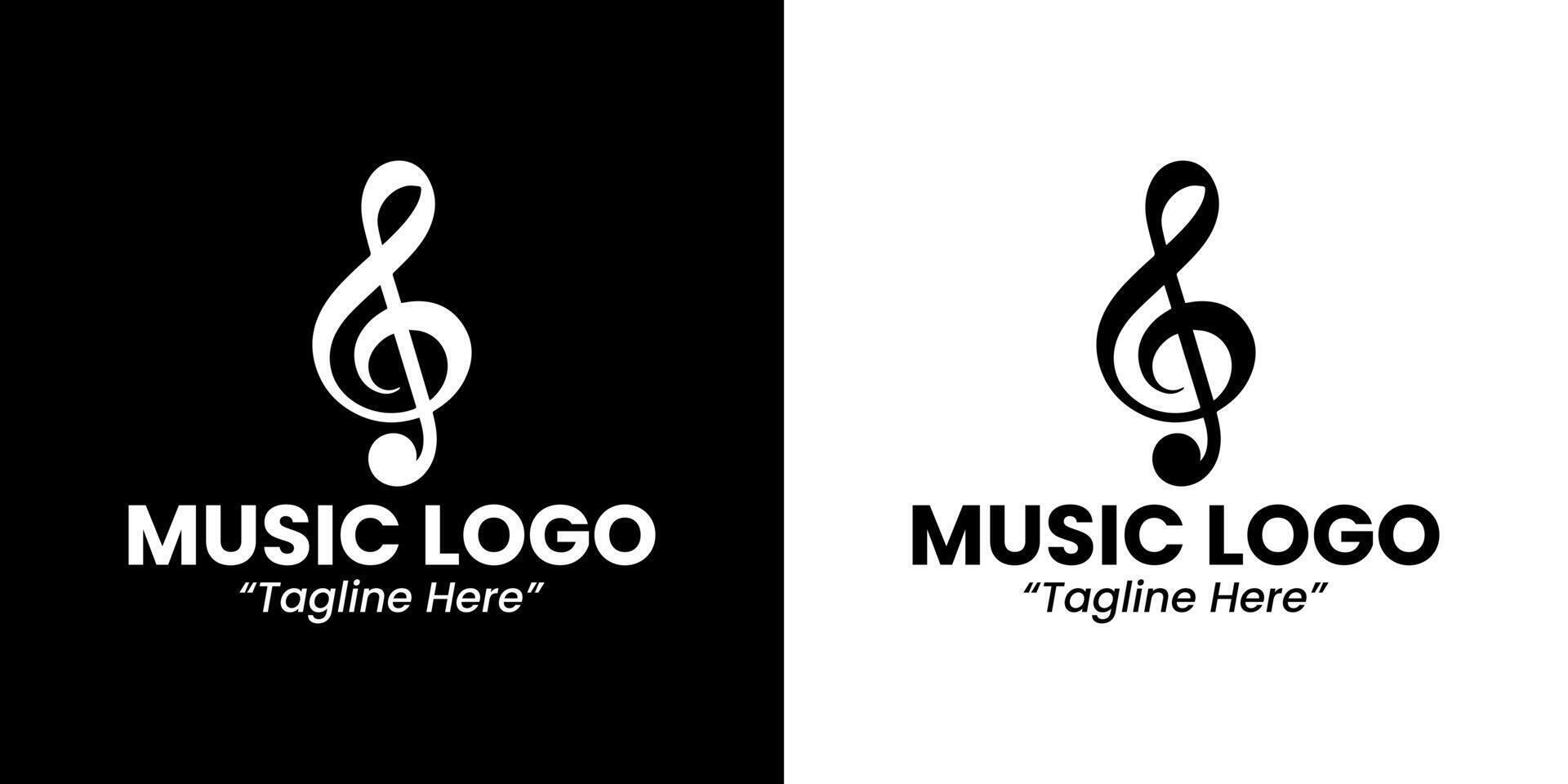 Elegant Music Logo Design with Musical Notes and Piano Keys vector
