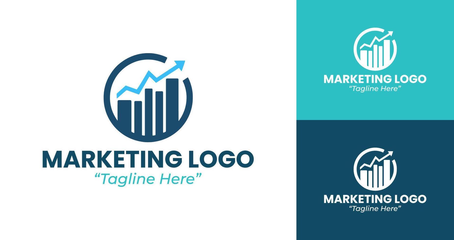 Sleek and Trendy Marketing Logo Design for Business Success and Branding vector