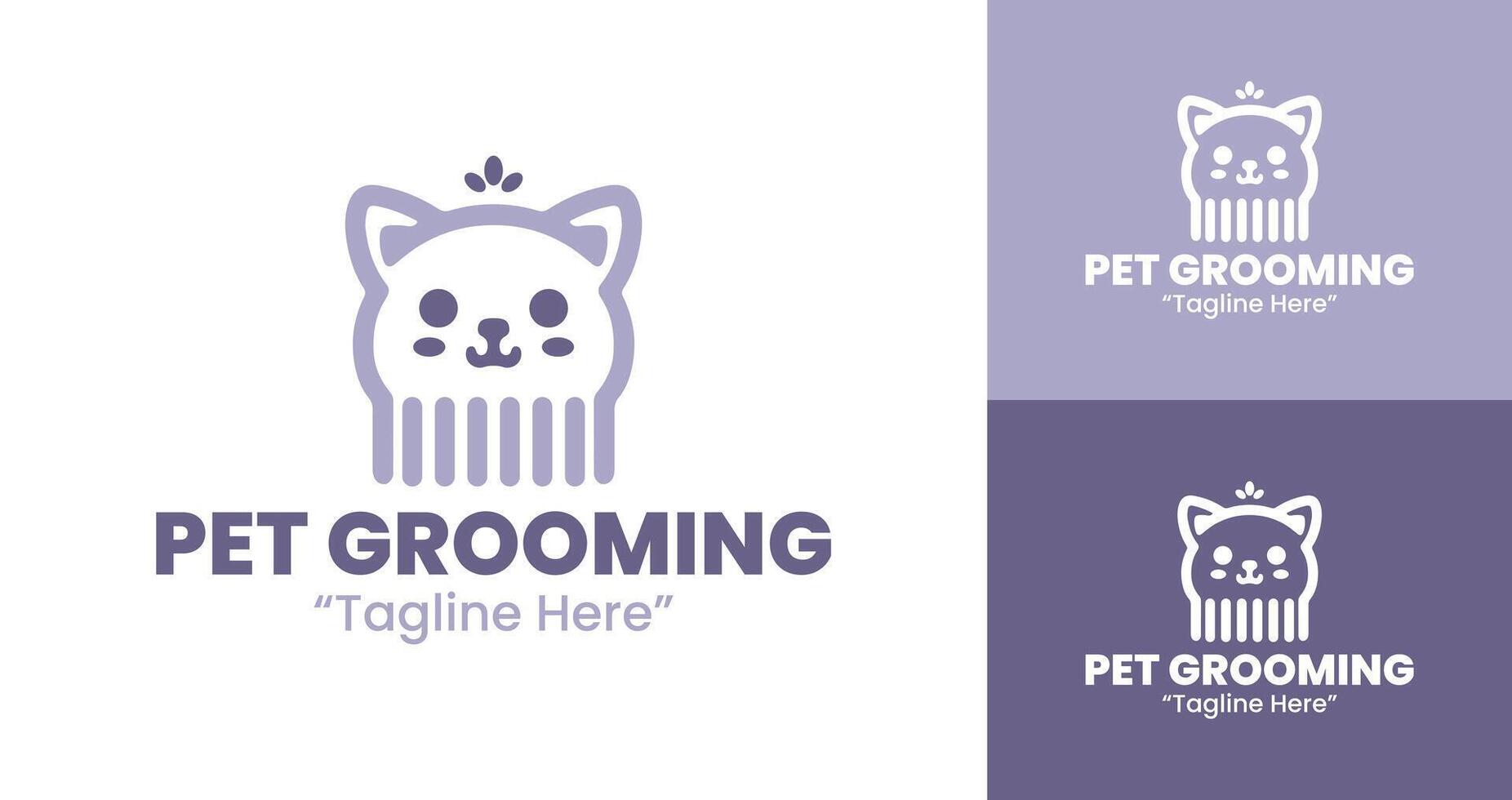 Simple and Elegant Pet Grooming Logos for Animal Business Branding vector