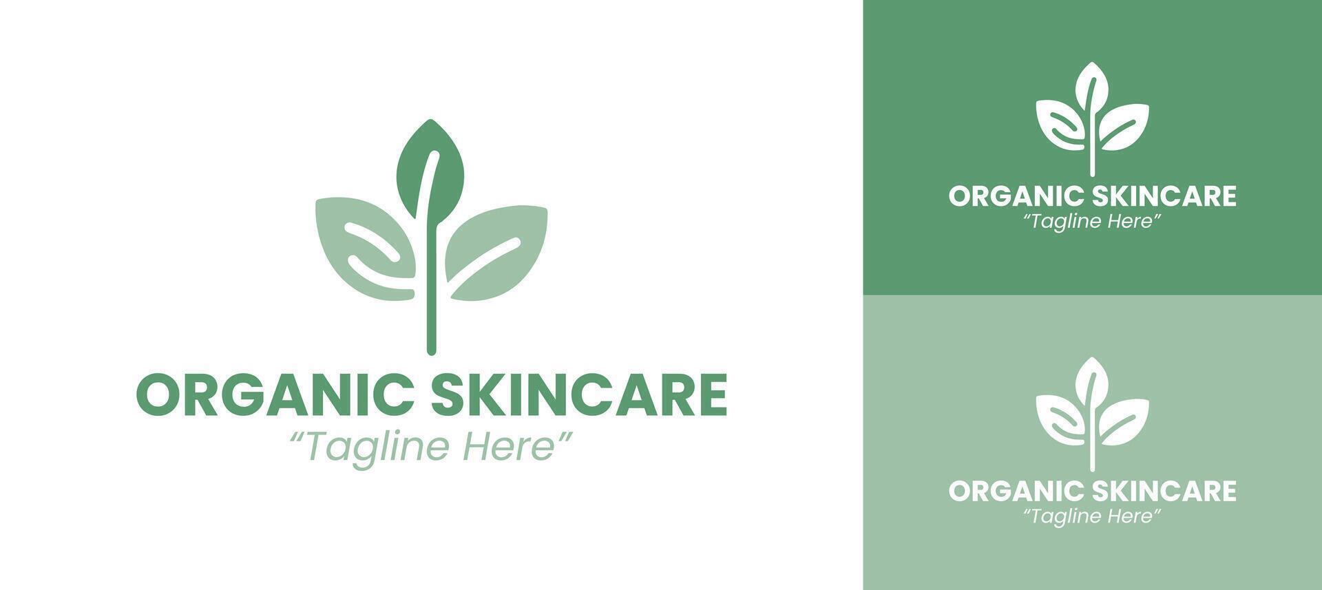 Modern and Minimalist Organic Skincare Branding Logo for Your Business vector