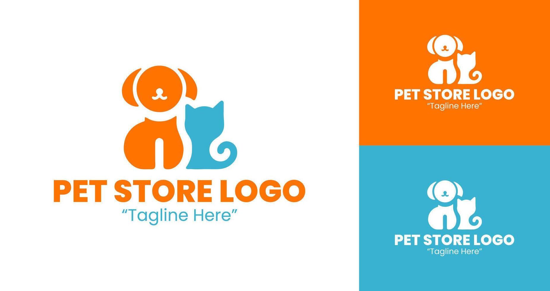 Minimalist Pet Store Logo Designs for Pet Services with Modern Color Scheme vector