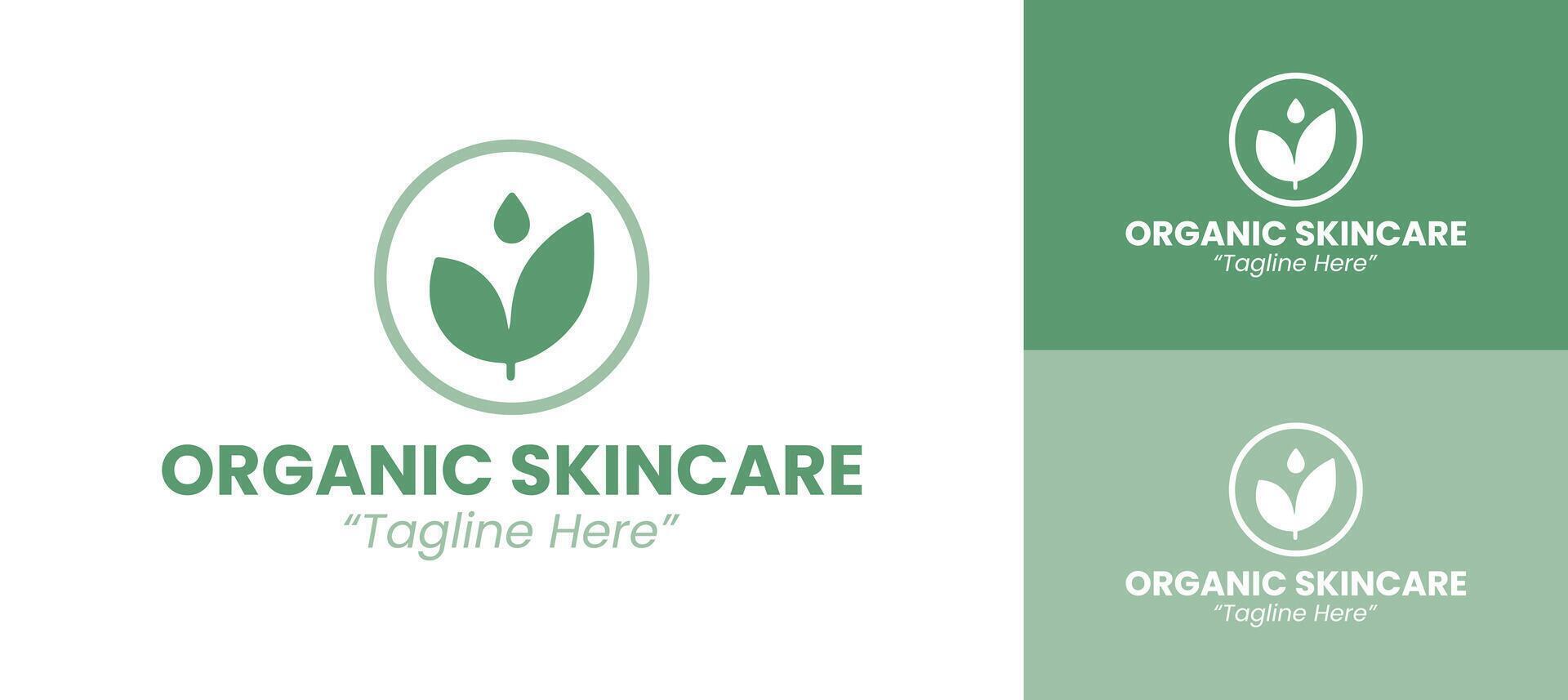 Unique Organic Skincare Brand Logo with Natural and Green Design vector