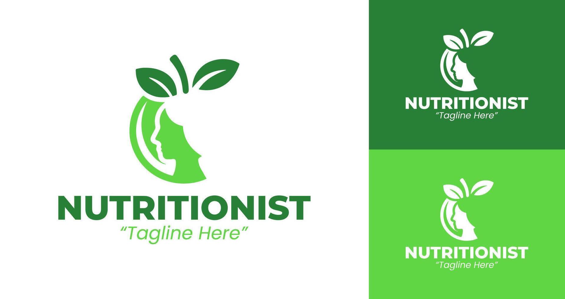 Unique Green Apple and Leaves Logo for Nutritionists and Health Experts vector