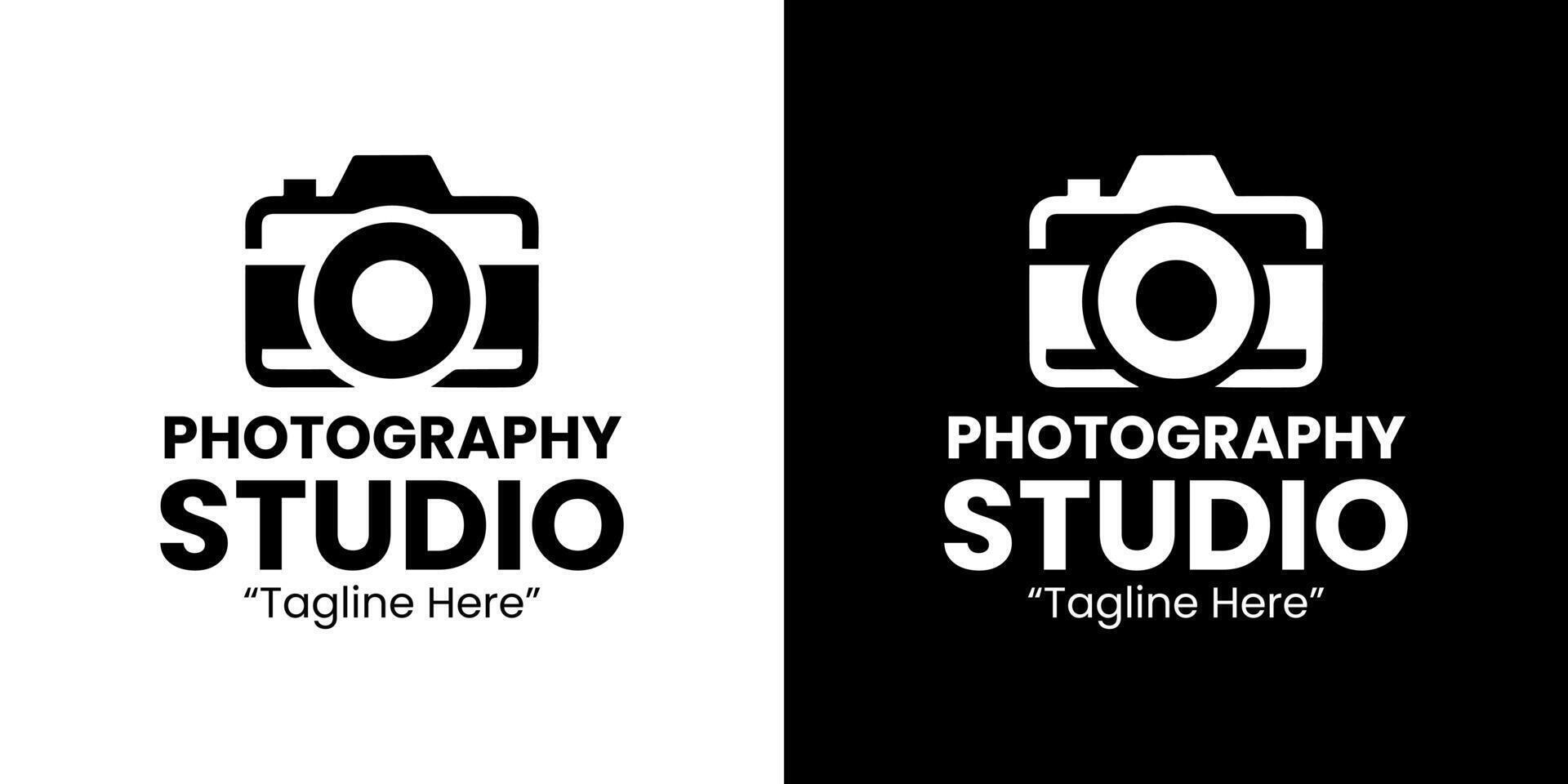 Photography Studio Logo Design with Camera and Elegant Font for Business Branding vector