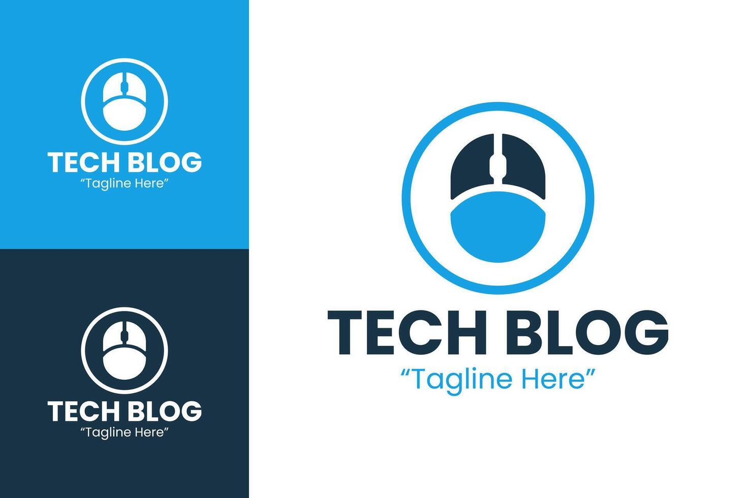 Unique and Clean Tech Blog Logo Design for Technology Blogs and Digital Media Platforms vector