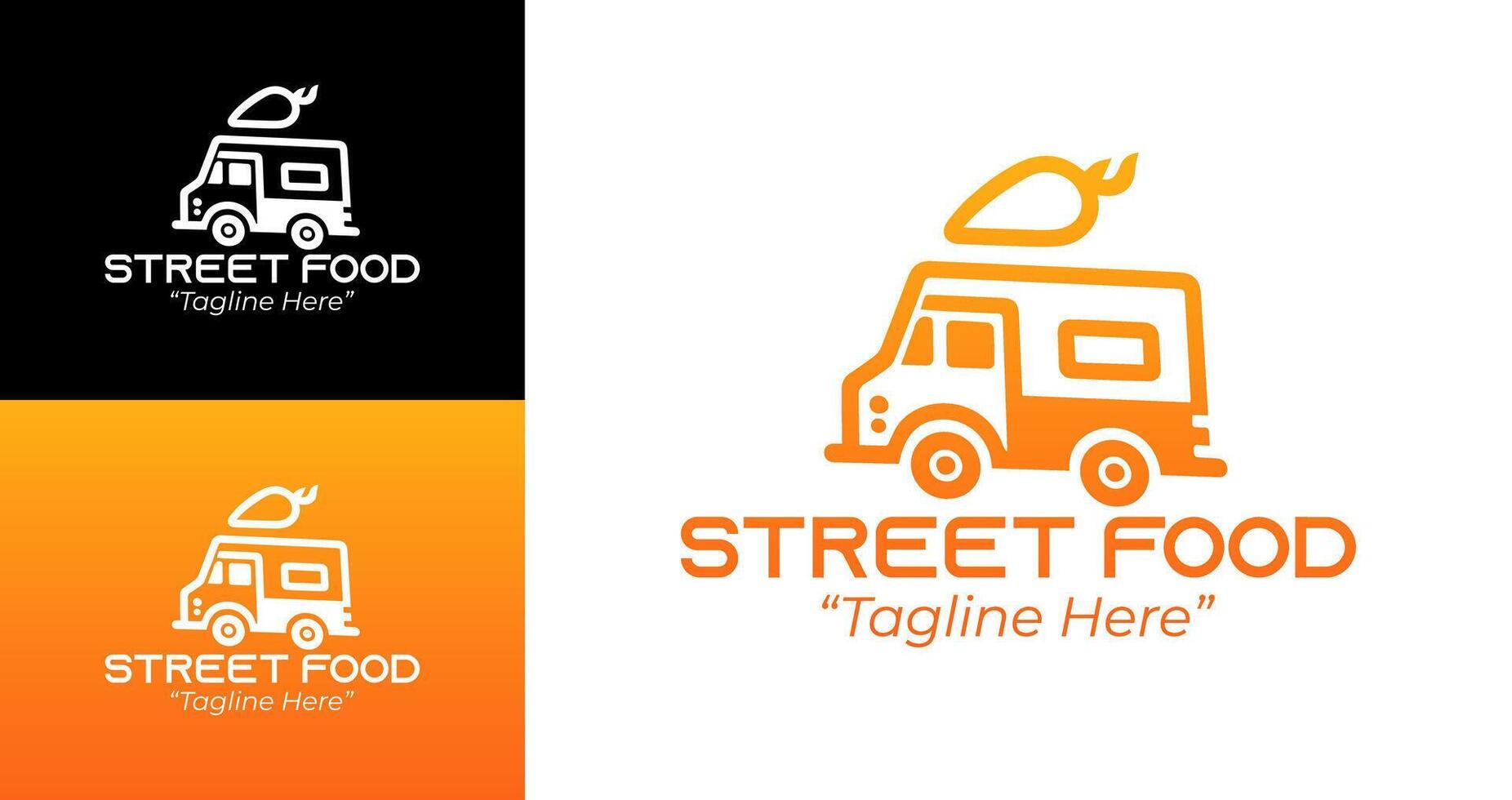Professional and Stylish Street Food Truck Logo for Branding and Identity vector
