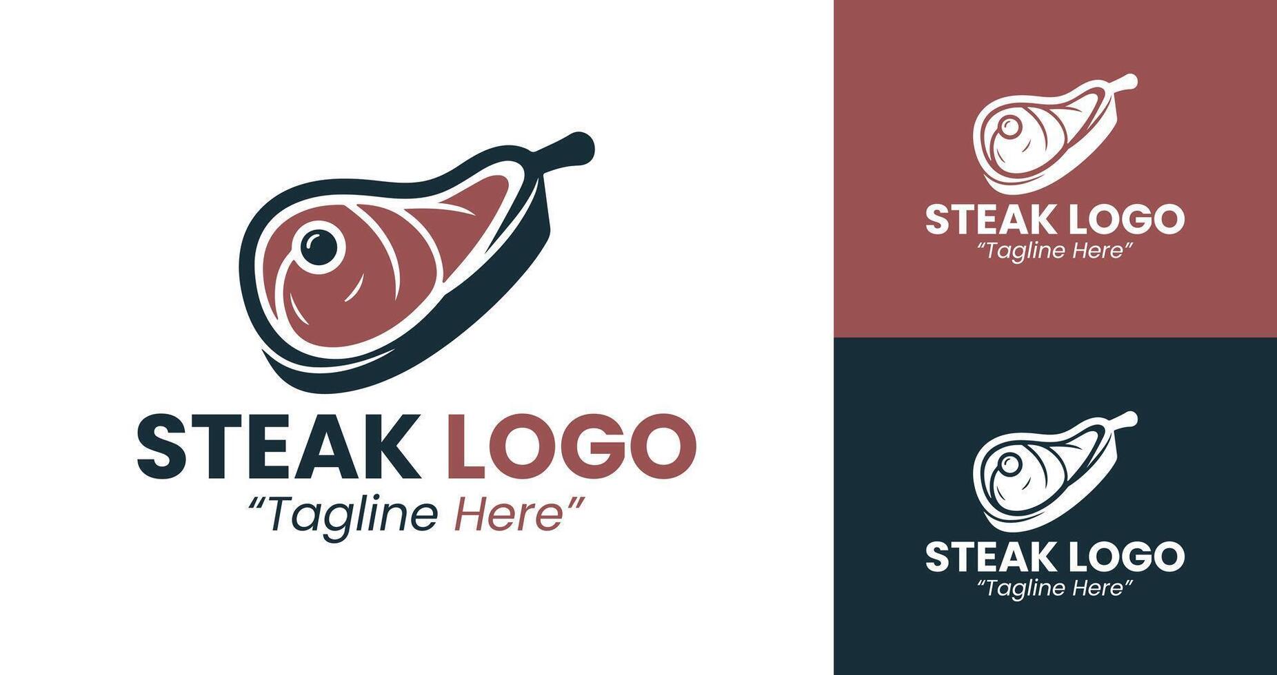 Custom Steak Logo Designs for Restaurants and Food Branding vector