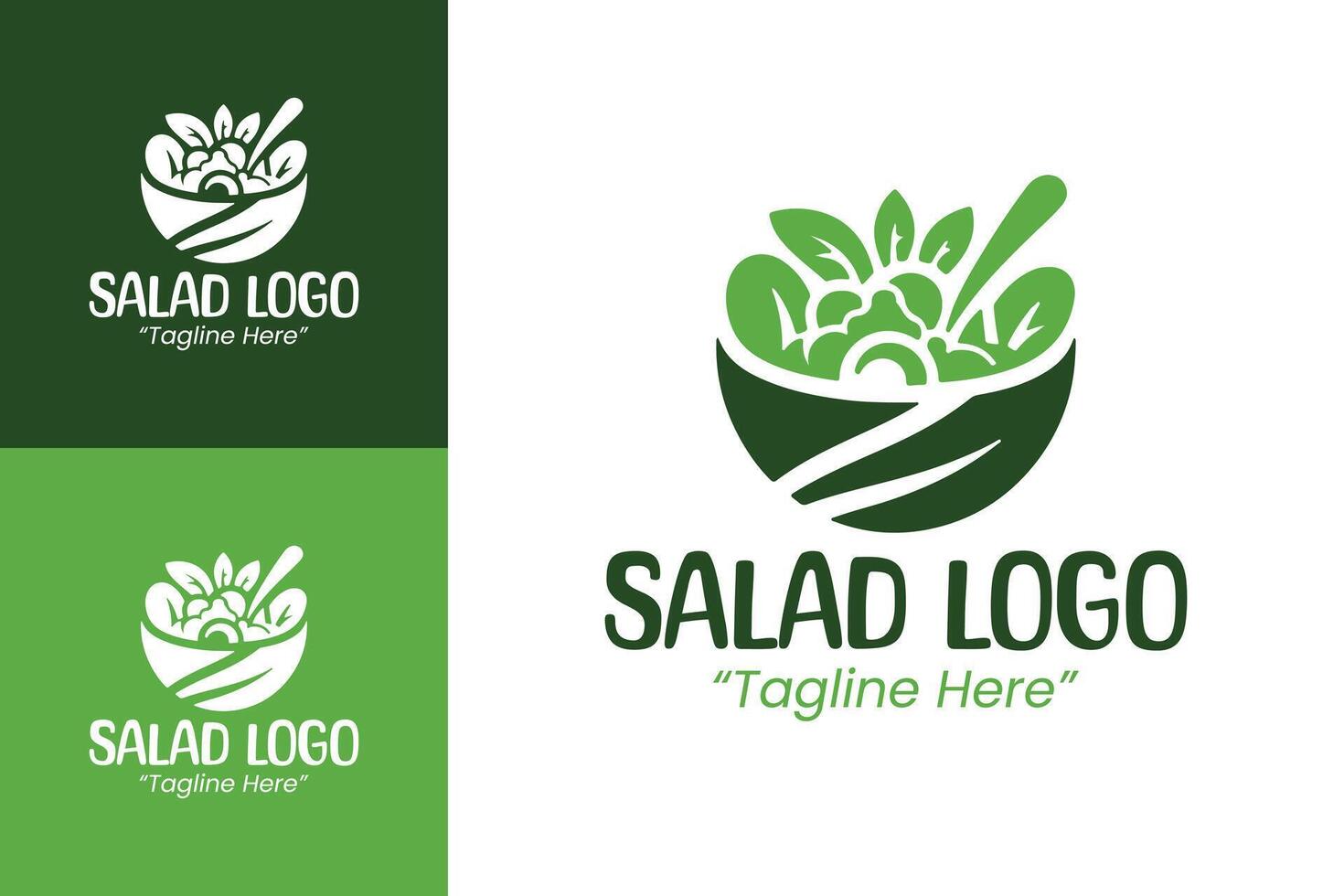 Creative Salad Bowl Logo for Healthy Food and Restaurant Branding vector