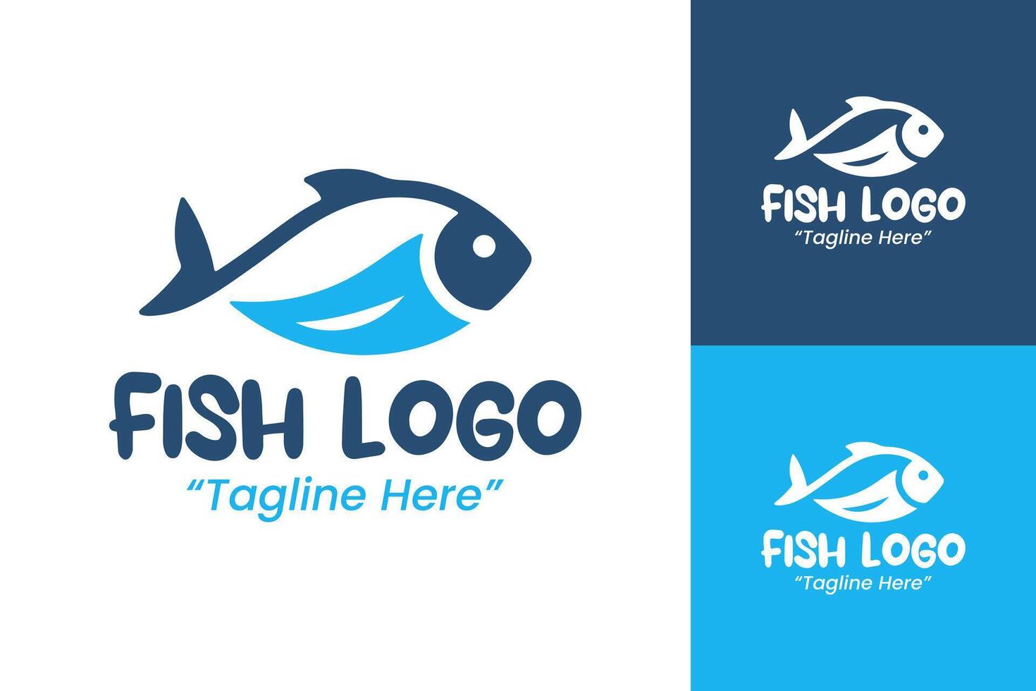 Elegant Fish Logo Design in Blue for Business Branding and Identity Creation vector