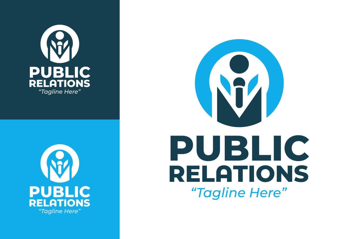 Creative and Modern PR Logos with Blue and White for Effective Branding vector