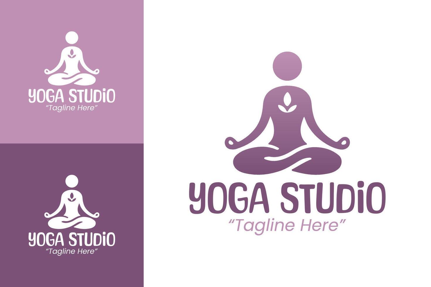 Purple Yoga Studio Logo with Lotus and Mindfulness Design for Modern Branding vector