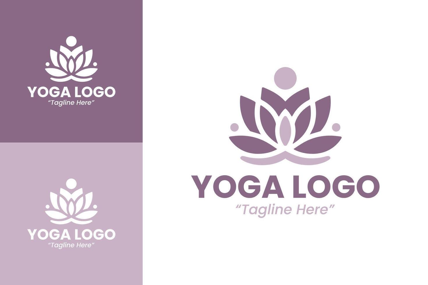 Lotus Flower Yoga Logo with Minimalistic Design for Wellness Branding vector