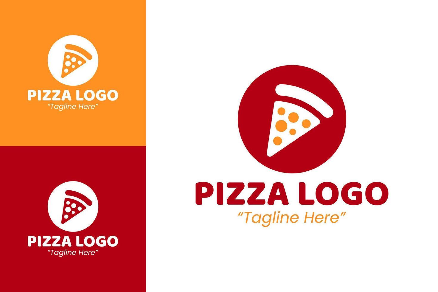 Modern Pizza Logo with Red and Orange Colors for Food Branding and Restaurant Identity vector
