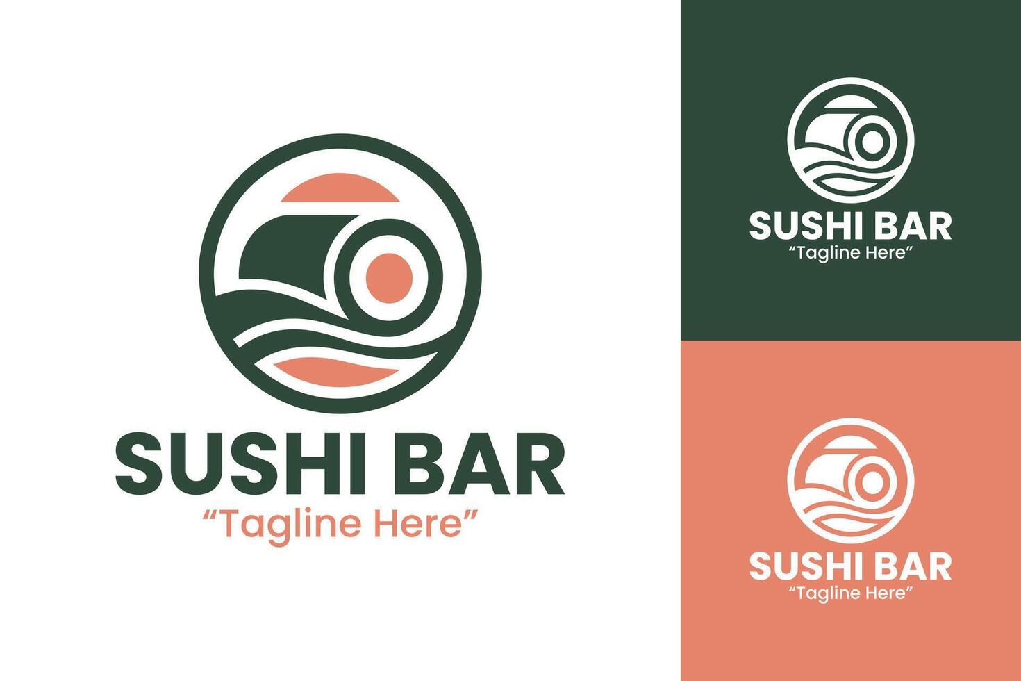 Professional Sushi Bar Logo Designs for Restaurant Branding in Modern Style vector