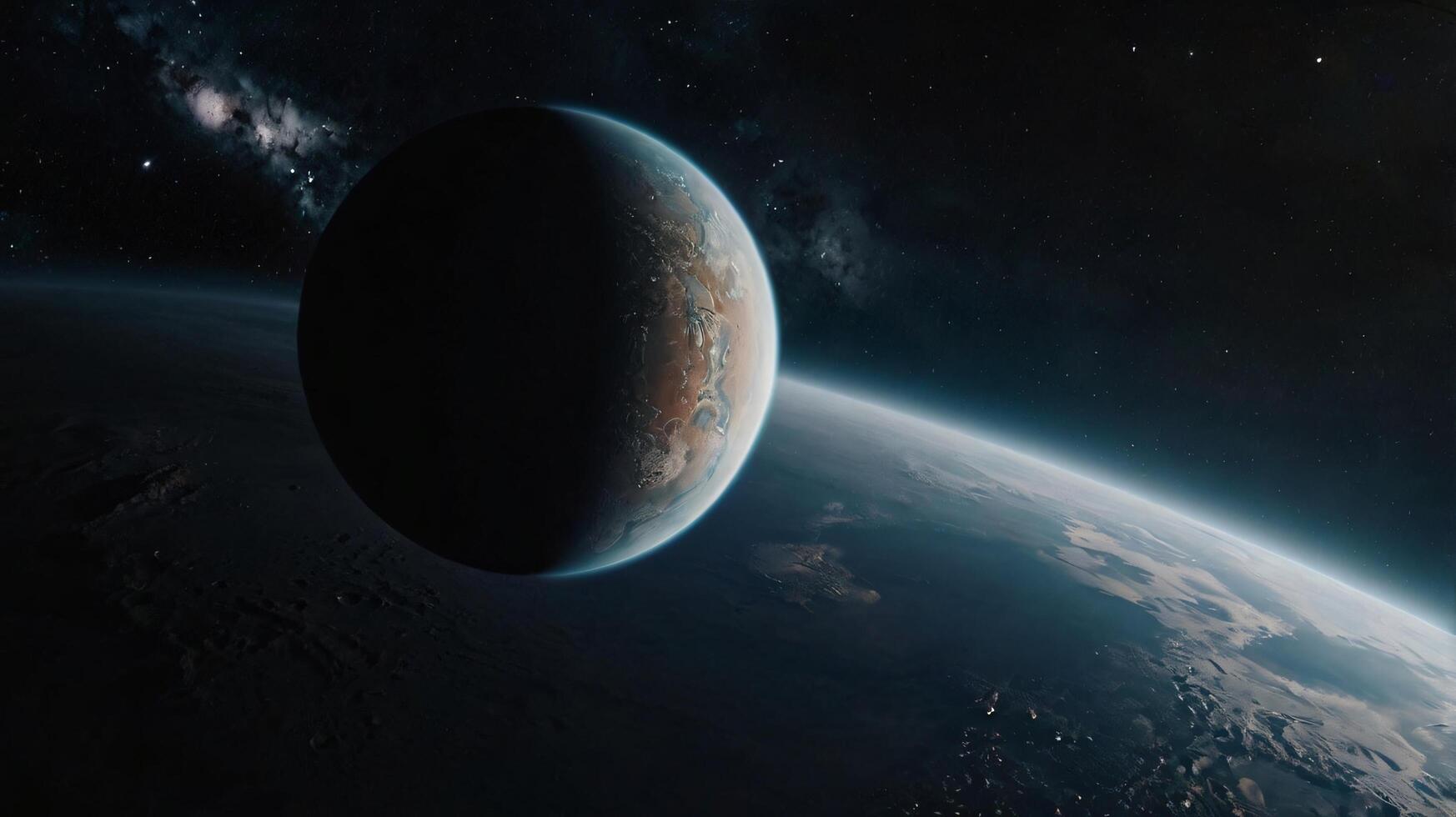 a planet around the earth in the space photo