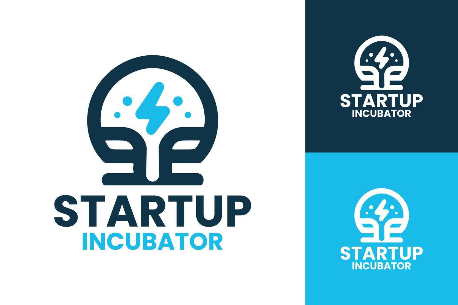 Unique and Dynamic Startup Incubator Logo for Modern Business Ventures in Blue vector