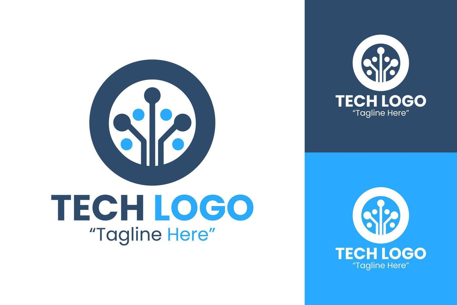 Customizable Tech Logos for Digital Solutions and Modern Enterprises vector